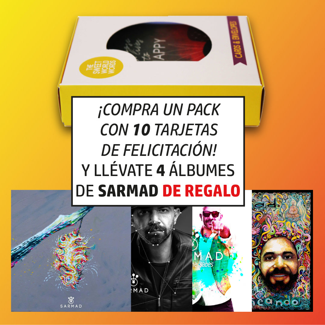 Paquete tres con 10 tarjetas de felicitación The Sweet World Words